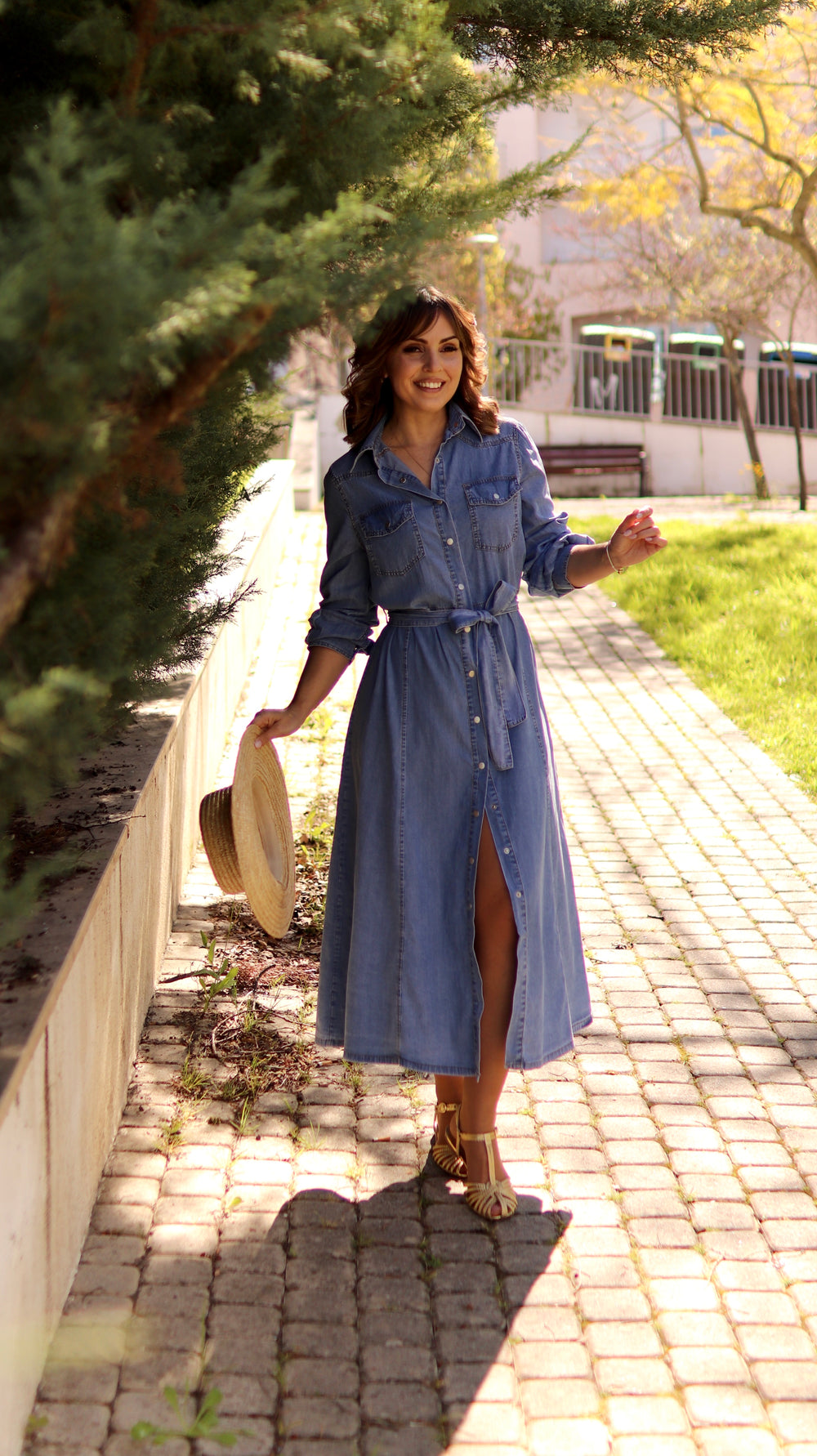 Vestido "Denim Garden"