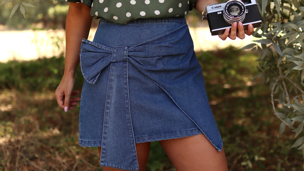 Saia “Denim Bow”